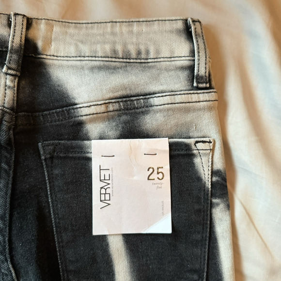 Vervet by Flying Monkey Black and White High Rise Skinny Ankle Jeans 25 - Picture 6 of 11